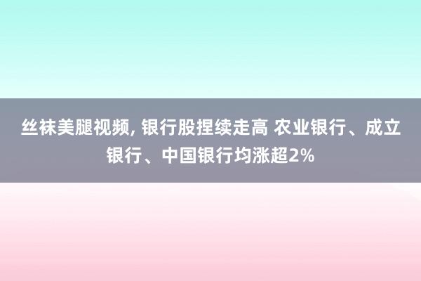 丝袜美腿视频， 银行股捏续走高 农业银行、成立银行、中国银行均涨超2%