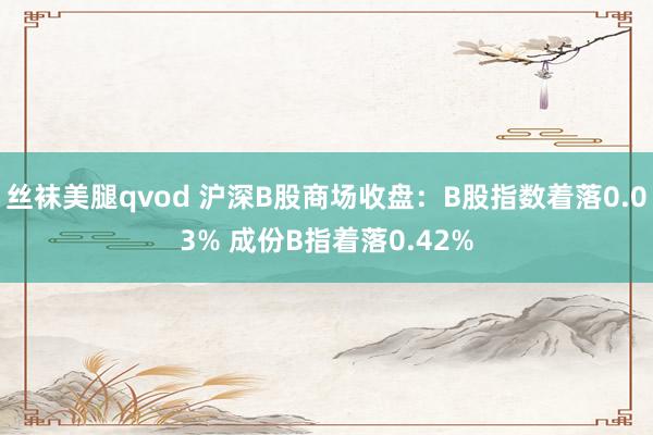 丝袜美腿qvod 沪深B股商场收盘：B股指数着落0.03% 成份B指着落0.42%