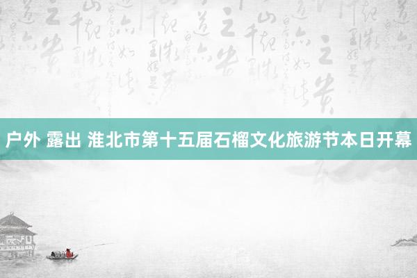 户外 露出 淮北市第十五届石榴文化旅游节本日开幕