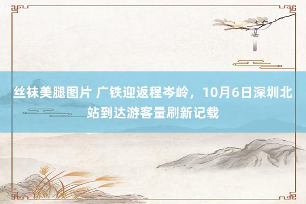 丝袜美腿图片 广铁迎返程岑岭，10月6日深圳北站到达游客量刷新记载