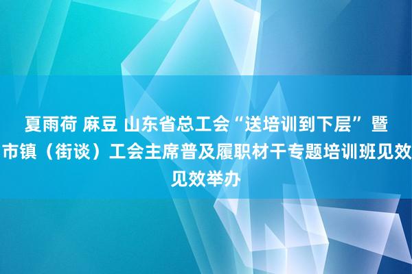 夏雨荷 麻豆 山东省总工会“送培训到下层” 暨青岛市镇（街谈）工会主席普及履职材干专题培训班见效举办