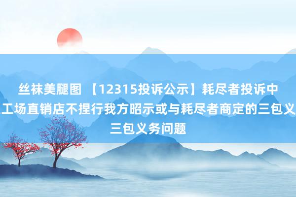 丝袜美腿图 【12315投诉公示】耗尽者投诉中宇厨卫工场直销店不捏行我方昭示或与耗尽者商定的三包义务问题