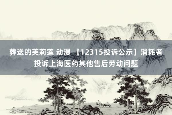 葬送的芙莉莲 动漫 【12315投诉公示】消耗者投诉上海医药其他售后劳动问题