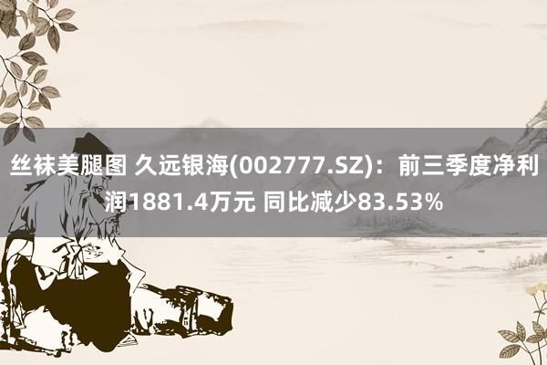 丝袜美腿图 久远银海(002777.SZ)：前三季度净利润1881.4万元 同比减少83.53%