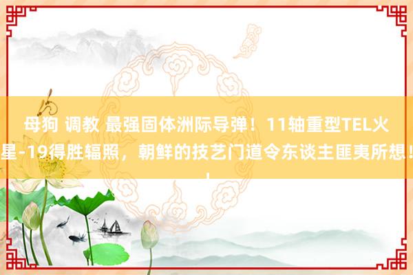 母狗 调教 最强固体洲际导弹！11轴重型TEL火星-19得胜辐照，朝鲜的技艺门道令东谈主匪夷所想！