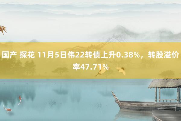 国产 探花 11月5日伟22转债上升0.38%，转股溢价率47.71%