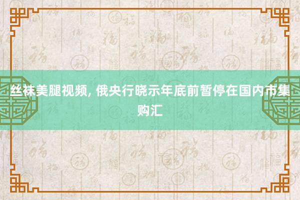 丝袜美腿视频， 俄央行晓示年底前暂停在国内市集购汇