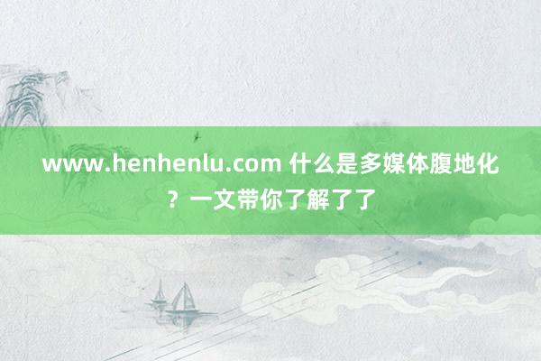 www.henhenlu.com 什么是多媒体腹地化？一文带你了解了了