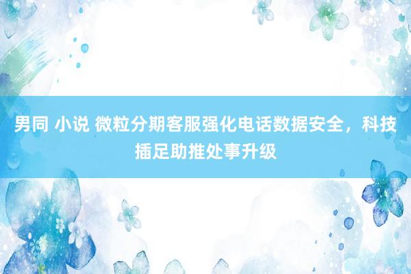 男同 小说 微粒分期客服强化电话数据安全，科技插足助推处事升级