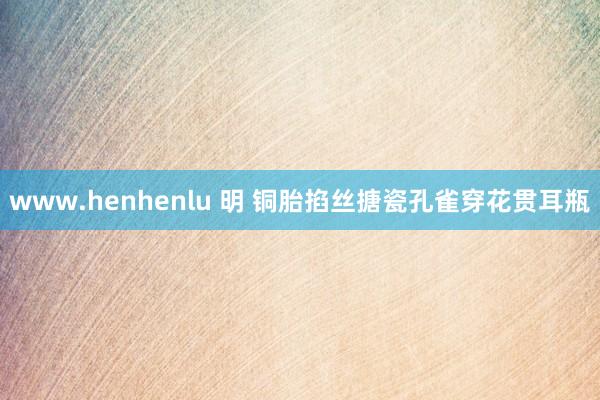 www.henhenlu 明 铜胎掐丝搪瓷孔雀穿花贯耳瓶