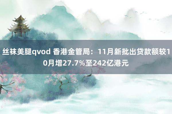 丝袜美腿qvod 香港金管局：11月新批出贷款额较10月增27.7%至242亿港元