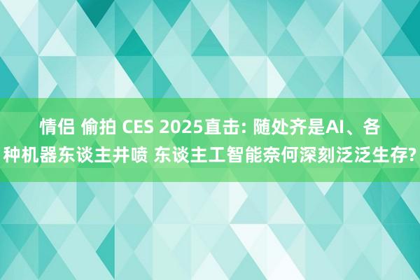 情侣 偷拍 CES 2025直击: 随处齐是AI、各种机器东谈主井喷 东谈主工智能奈何深刻泛泛生存?