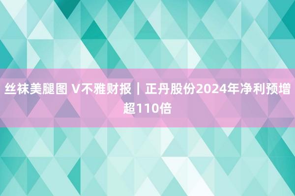 丝袜美腿图 V不雅财报｜正丹股份2024年净利预增超110倍