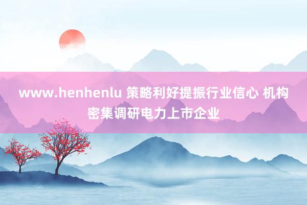 www.henhenlu 策略利好提振行业信心 机构密集调研电力上市企业